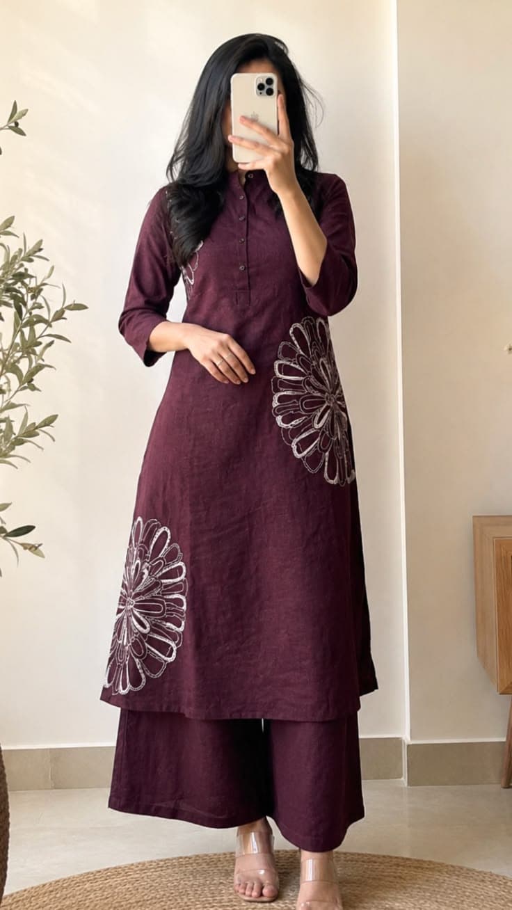 Floral Printed Kurti - Pink alternate view