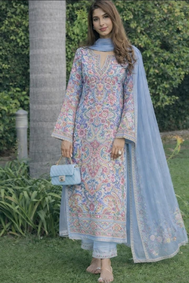 Embroidered Party Kurti - Mustard alternate view