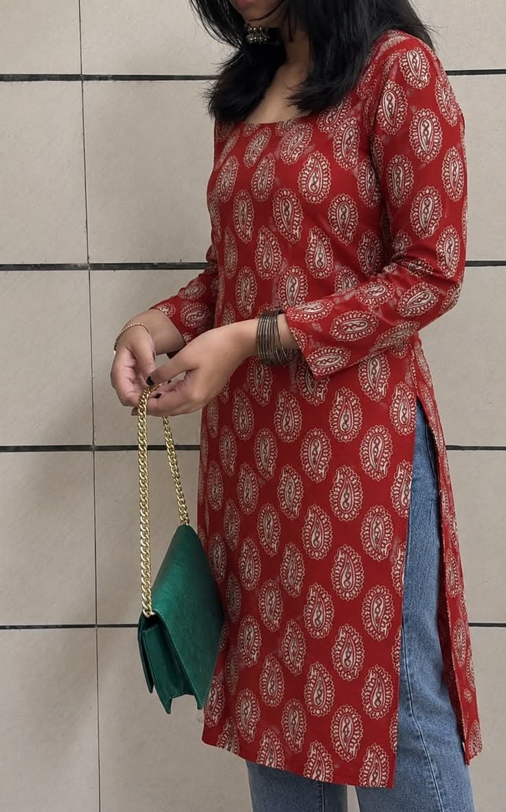Printed Casual Kurti - Indigo Blue alternate view