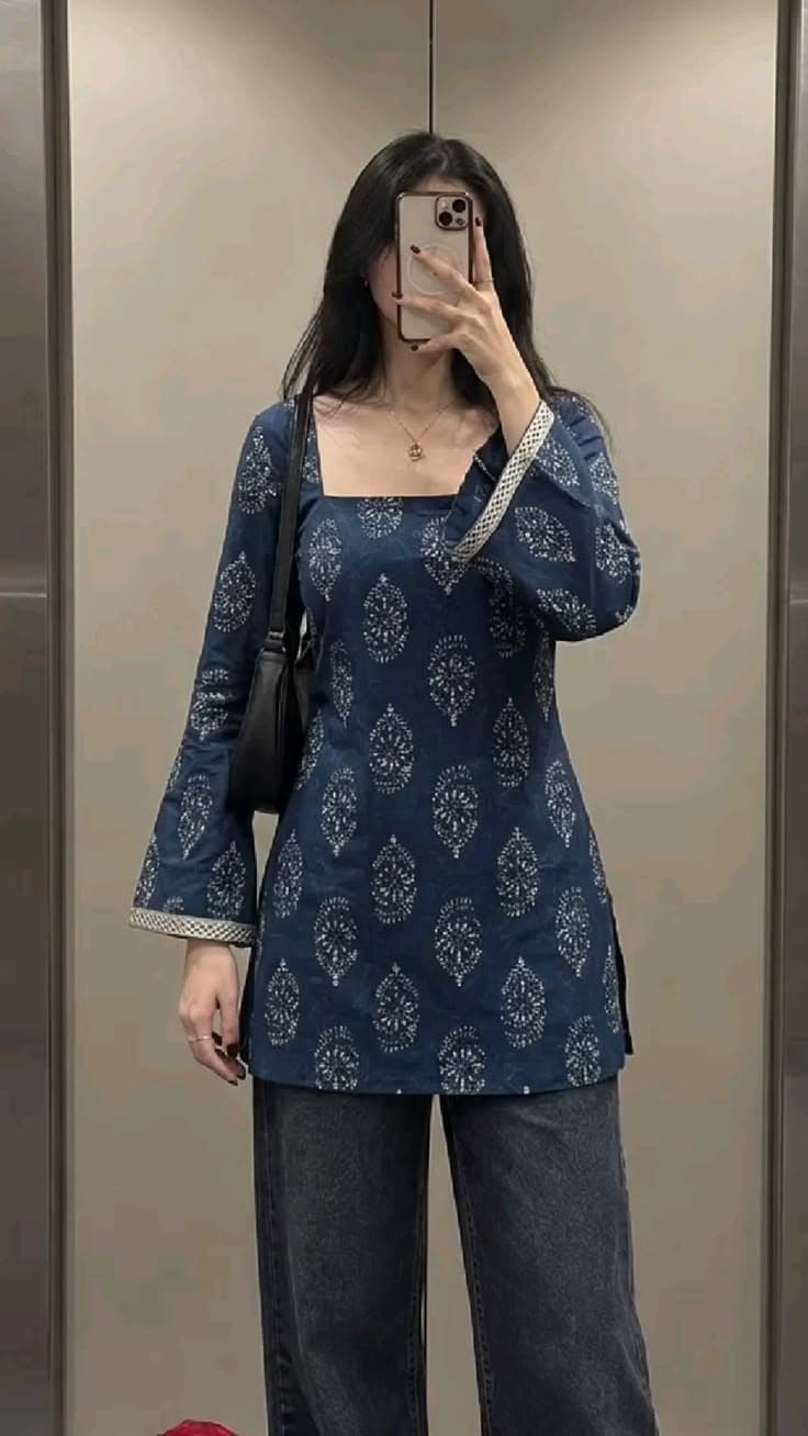 Jacket Style Kurti - Sage Green